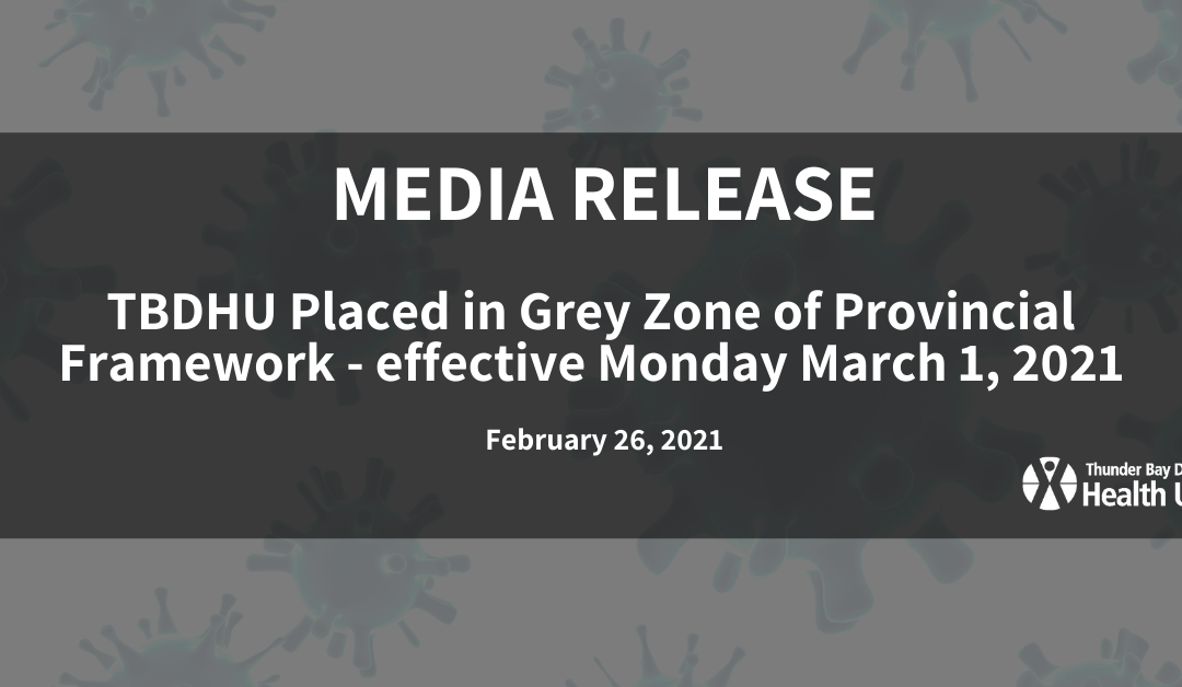 Thunder Bay Grey Zone Lockdown March 1st, 2021